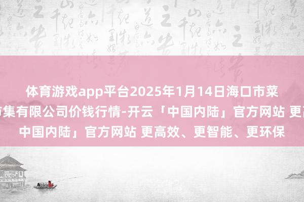 体育游戏app平台2025年1月14日海口市菜篮子江楠农居品批发市集有限公司价钱行情-开云「中国内陆」官方网站 更高效、更智能、更环保