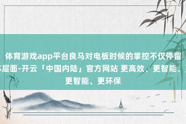 体育游戏app平台良马对电板时候的掌控不仅停留在电芯层面-开云「中国内陆」官方网站 更高效、更智能、更环保